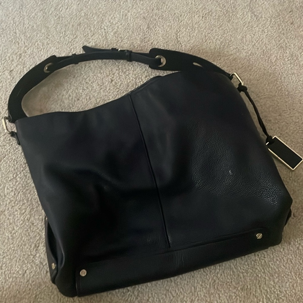 vince camuto bag, gold and leather